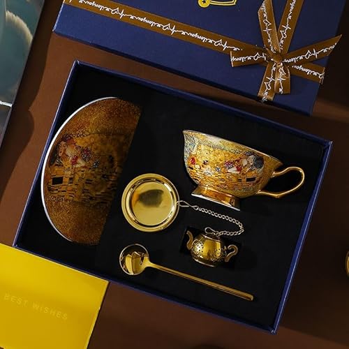 ティーとコーヒー高級ボーンチャイナコーヒーカップセット磁器ティー9セット新品9点 Amazon｜16個のティーカップとソーサーセット、大人用ティー