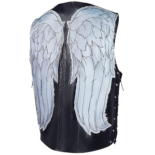 Mayerilby Men's Daryl Dixon Cosplay Costume Angel Wings Vest Jacket For Halloween(XXL)