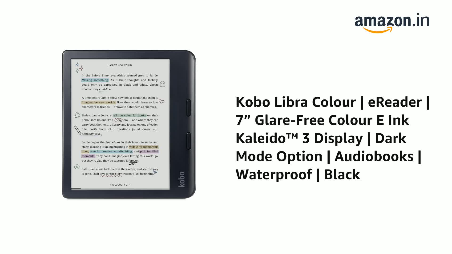 Kobo Libra Colour | eReader | 7” Glare-Free Colour E Ink Kaleido