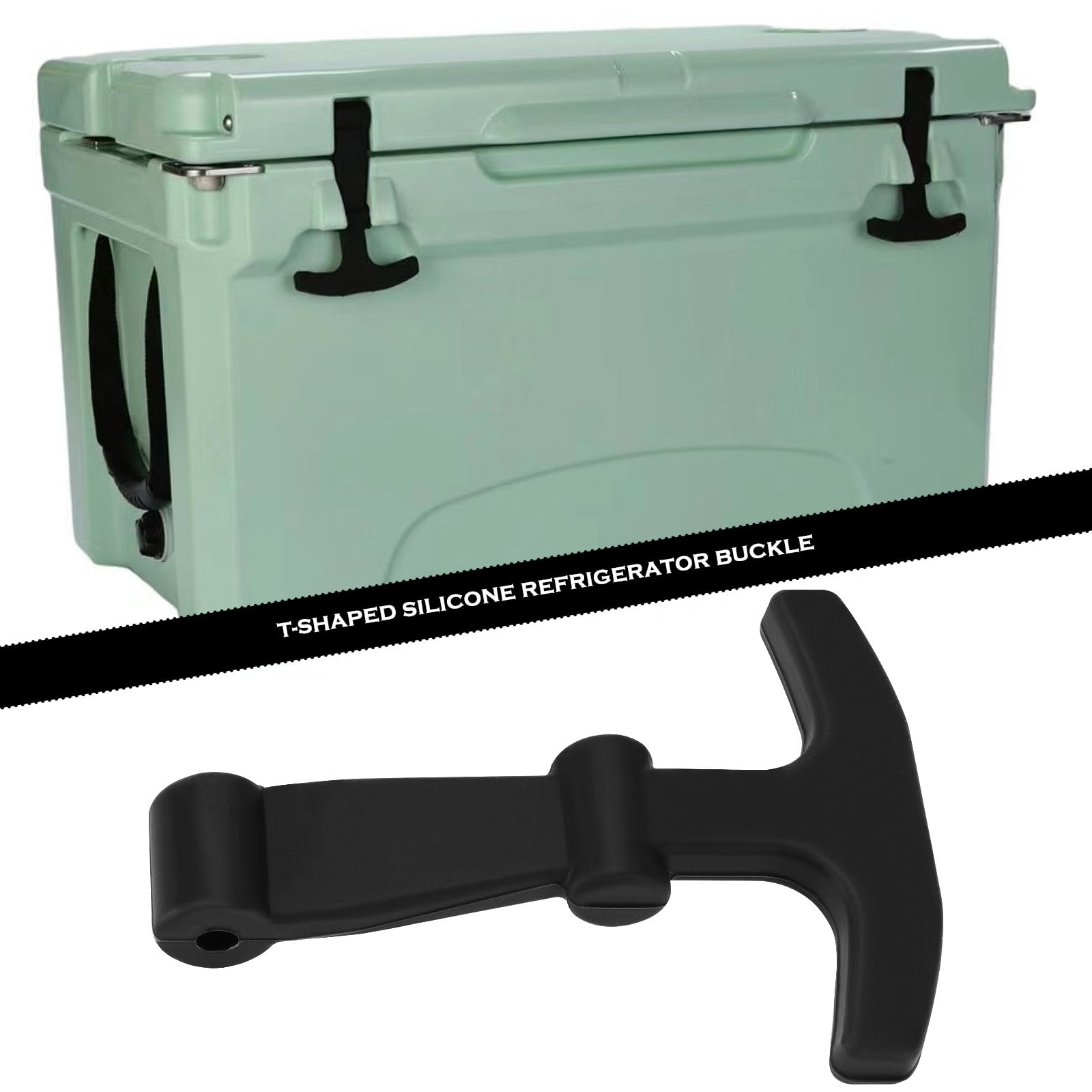 SG Store 2PCS Cooler Lid Latches 111.54x80x23mm T Shaped Silicone Latches Silicone Coolers T Latches Compatible with Yeti Tundra Coolers Accessories