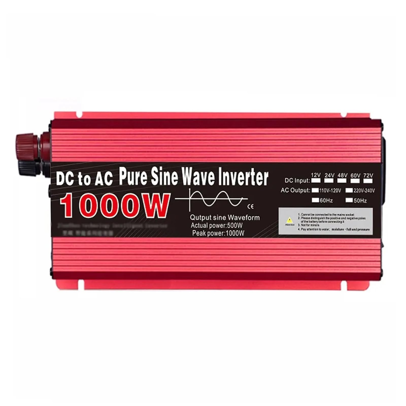 1000W Samochodowy przenośny bank energii Konwerter Solarny Inwerter Czystej Fali Sinusoidalnej Inwerter DC 12 V Do AC Inwerter Konwerter Mocy