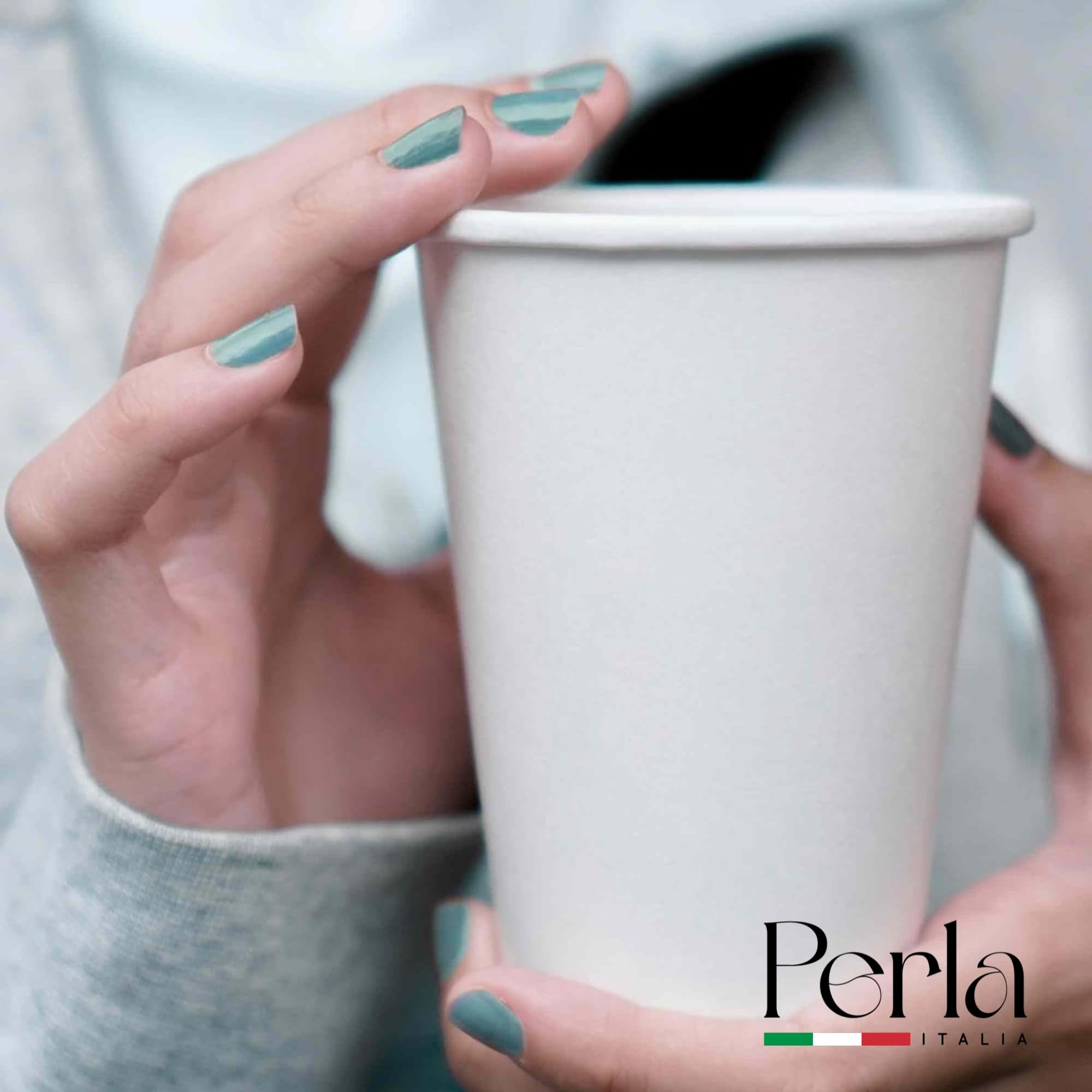 Perla - 1000 Bicchieri di Carta da 200 ml - Bicchiere Monouso Biodegradabile Ecologico - Adatto per Bevande Fredde e Calde - Bicchieri per Acqua usa e getta (Bianco)