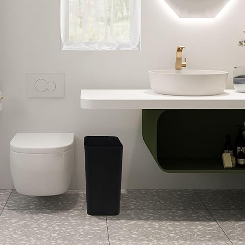 Miniatura 6 de Zopnny Paquete de 3 contenedores de basura de plástico de 4.5 galones, papelera, contenedor de basura negro para debajo del escritorio, oficina, baño