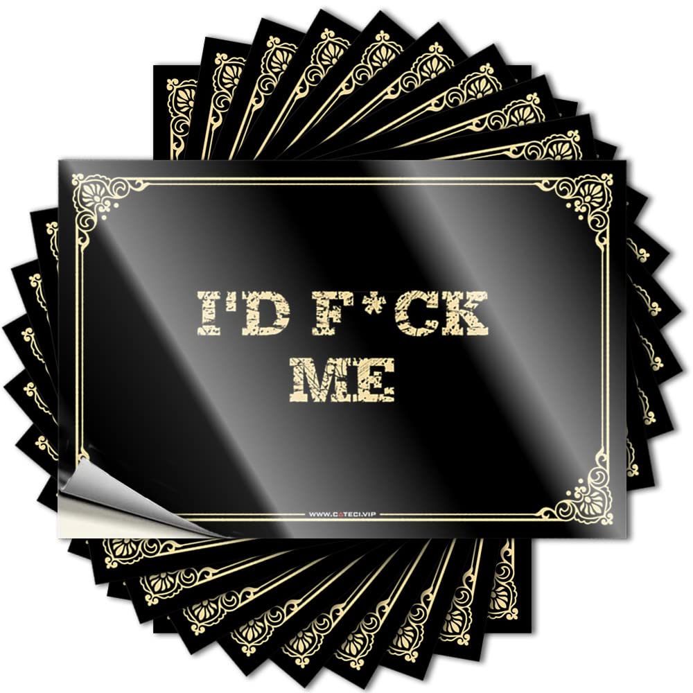 Fzfn Colour Dorm Door Decorations Bottle Tattoo | I'd F*Ck Me Girly Durable Vinyl Sticker Easy Apply For Gamer(6X9cm)