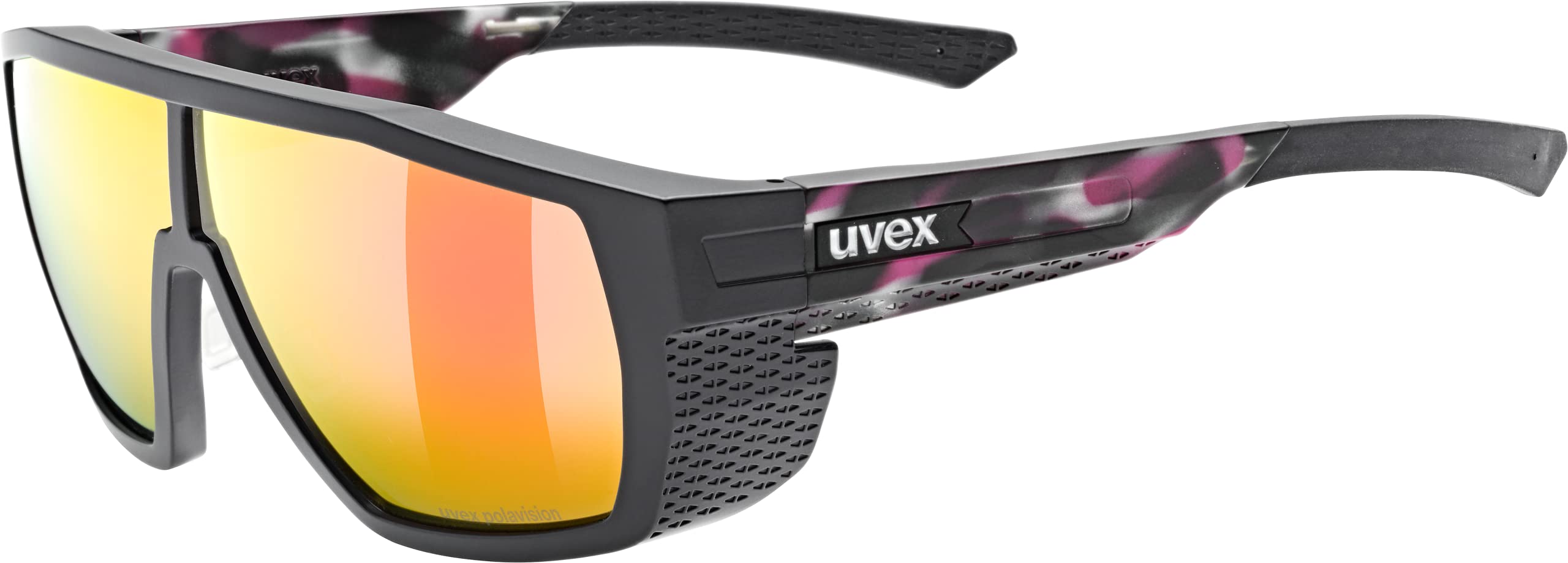 uvex mtn style P, gafas deportivas unisex, polarizadas, comodidad sin presión y sujeción perfecta, black-pink tortoise matt/pink, one size | Fuerte protección contra la radiación solar, ajuste libre de presión y sujeción perfecta