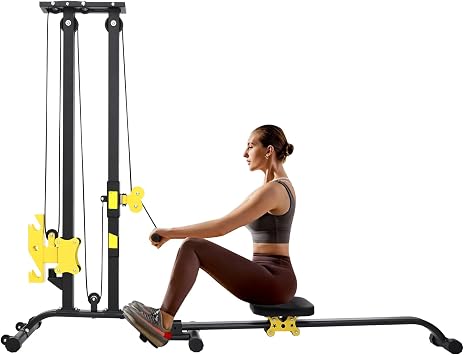 All-in-One Workout Machine Home Gym, Heavy Duty Strength Training Bench Press with LAT Pulldown&Cable Crossover System Heavy Duty Steel, 220 lb Capacity, Free Standing