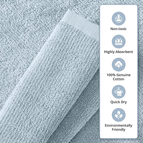 Ny Loft 100% Cotton Quick Dry Hand Towel Set | Textured Bathroom Towels | Highly Absorbent And Durable Hand Towels | Greenwich Collection (6 Pack Hand Towel, Sky Blue) #TOP1