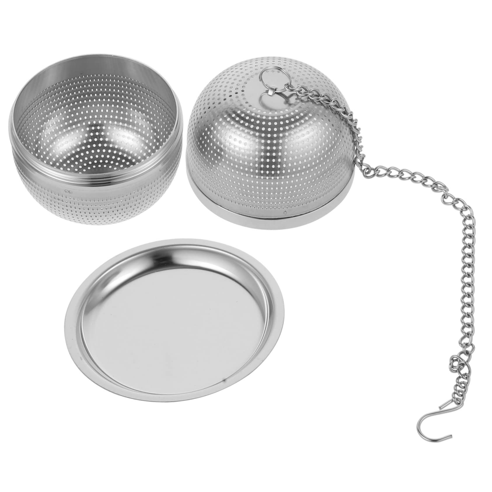 DECHOUS 3pièces Infuseur à Thé Acier Réutilisable Avec Filtre Fin Et Assiette Pour Thé Vrac Pour Amateurs