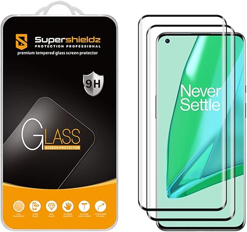Supershieldz Protector de pantalla de vidrio templado diseñado para OnePlus 9 Pro/OnePlus 9 Pro 5G, antiarañazos, sin burbujas (negro)