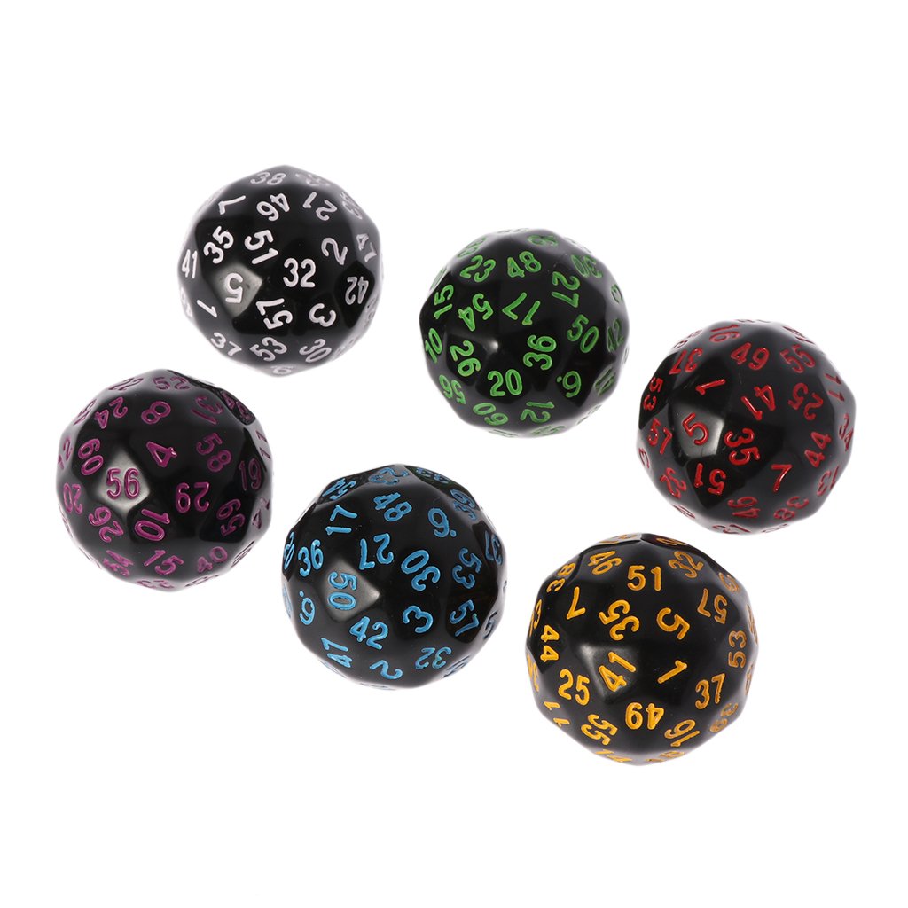OVERTOYOU Juego de 6 dados poliédricos D60 de 60 caras para juegos de mesa de juegos de mesa de casino RPG