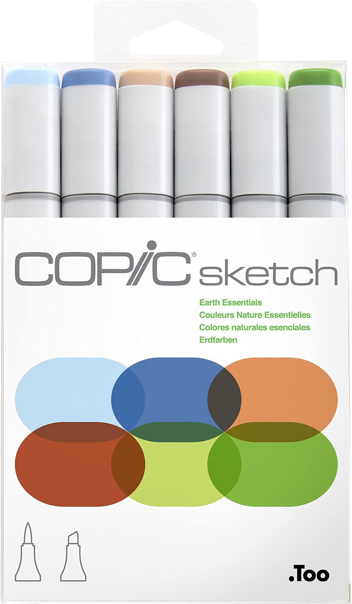 Marker Sketch Markers, Earth Essentials, 6-Pack