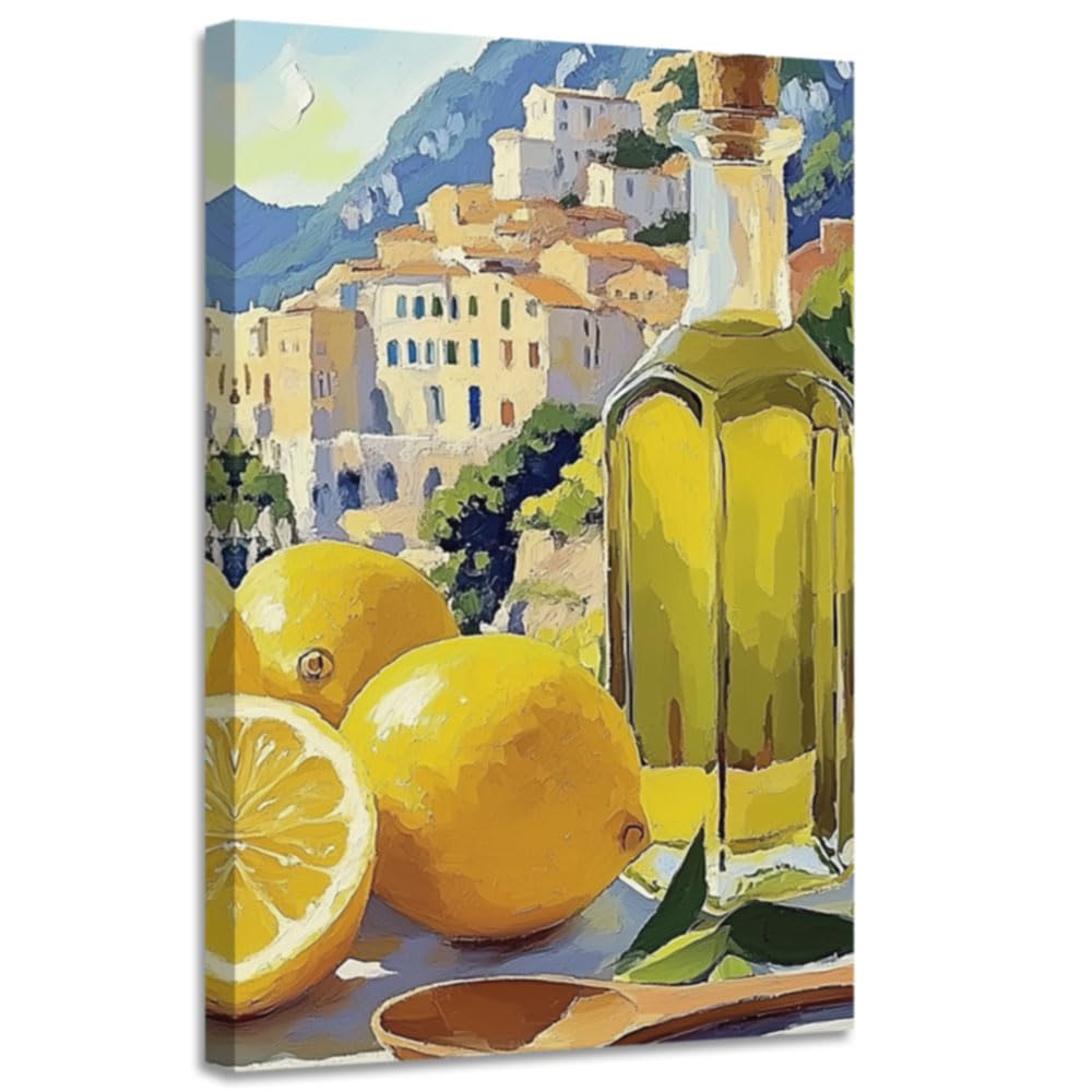 Amazon.co.jp: CGXLB 地中海ウォールアート レモン&オリーブオイル