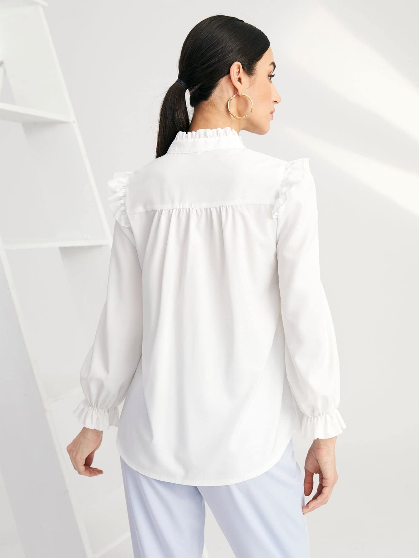 pleated ruffle blouse
