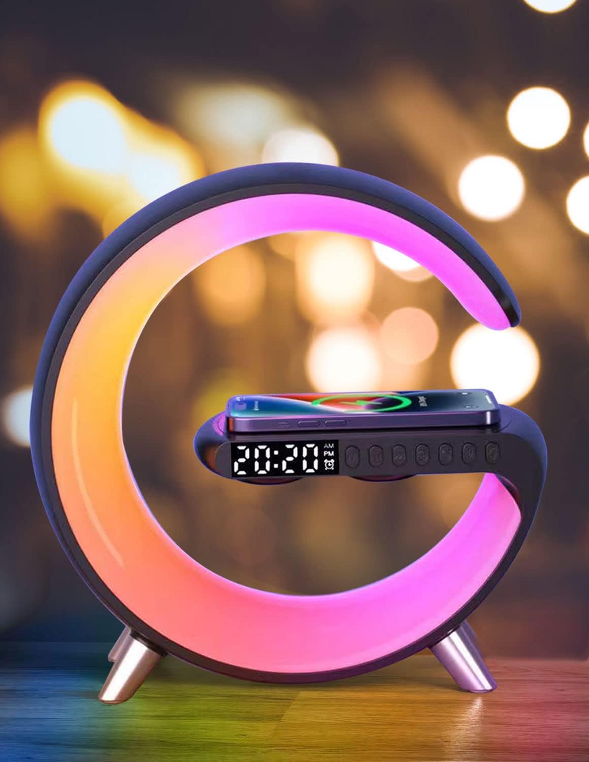 LED Table Lamp with Wireless Charger, G Atmosphere Lamp, Intelligent