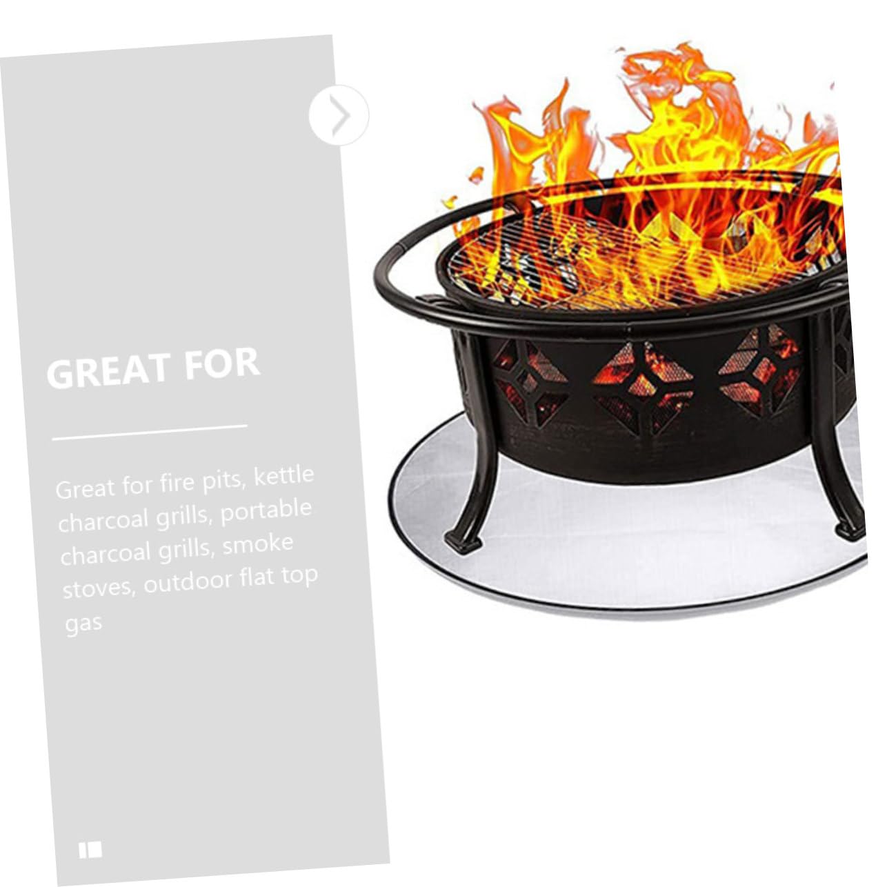 YARNOW Tappetino per Braciere Ignifugo e Tappetino Riutilizzabile per Barbecue Esterno Cuscino Protettivo Resistente al Calore Olio per Grigliate