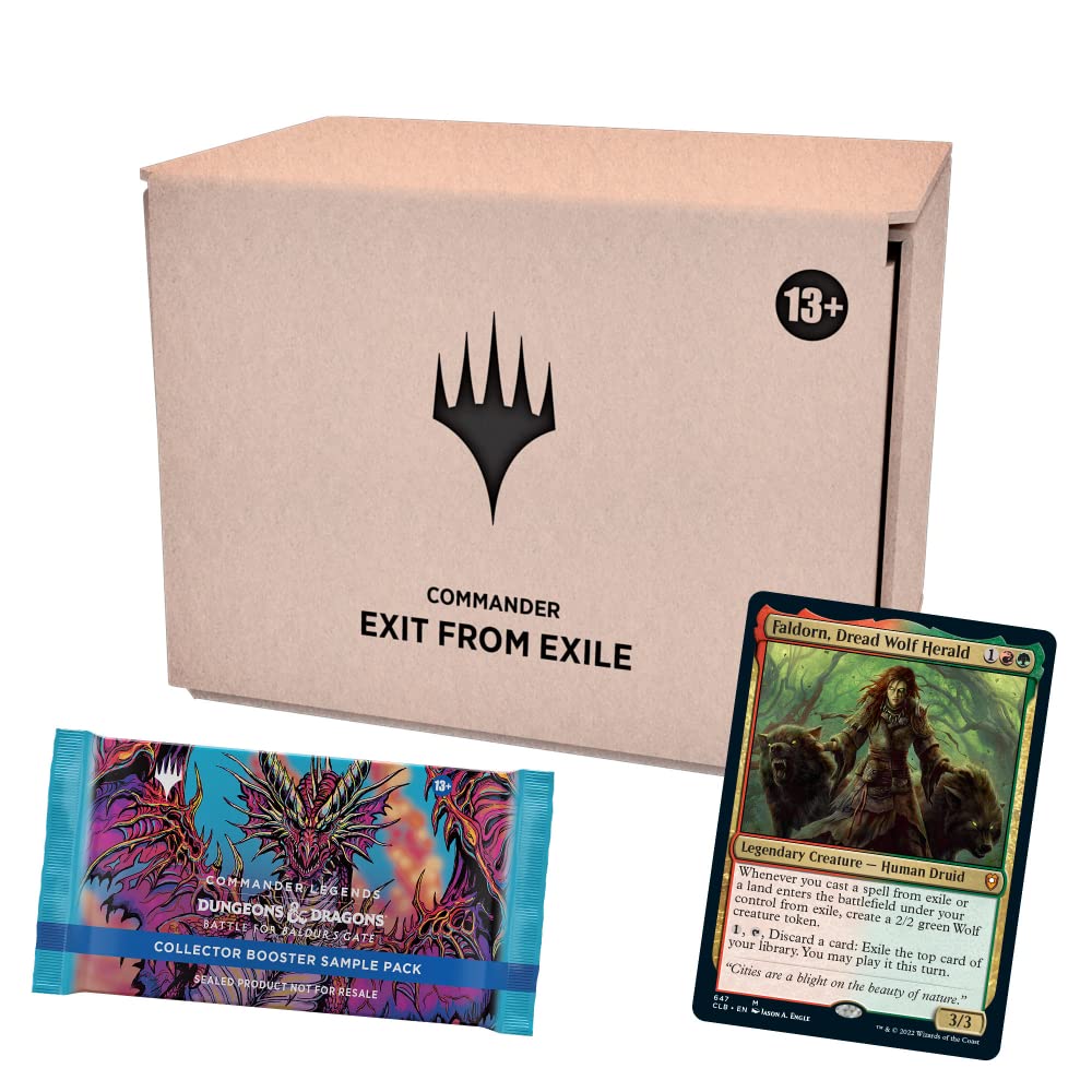 Magic The GatheringCommander Legends: Battle for Baldur's Gate Commander Deck Exit from Exile + Collector Booster Sample Pack Minimal Packaging Version
