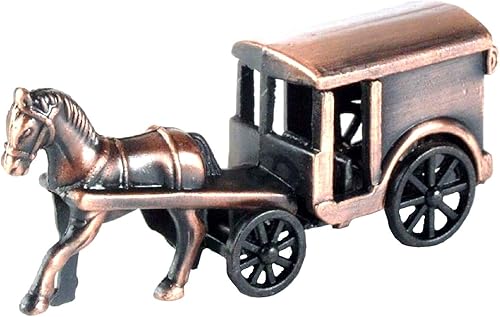 Saddle Mountain Souvenir Coach with Horse - Sacapuntas coleccionable de metal fundido