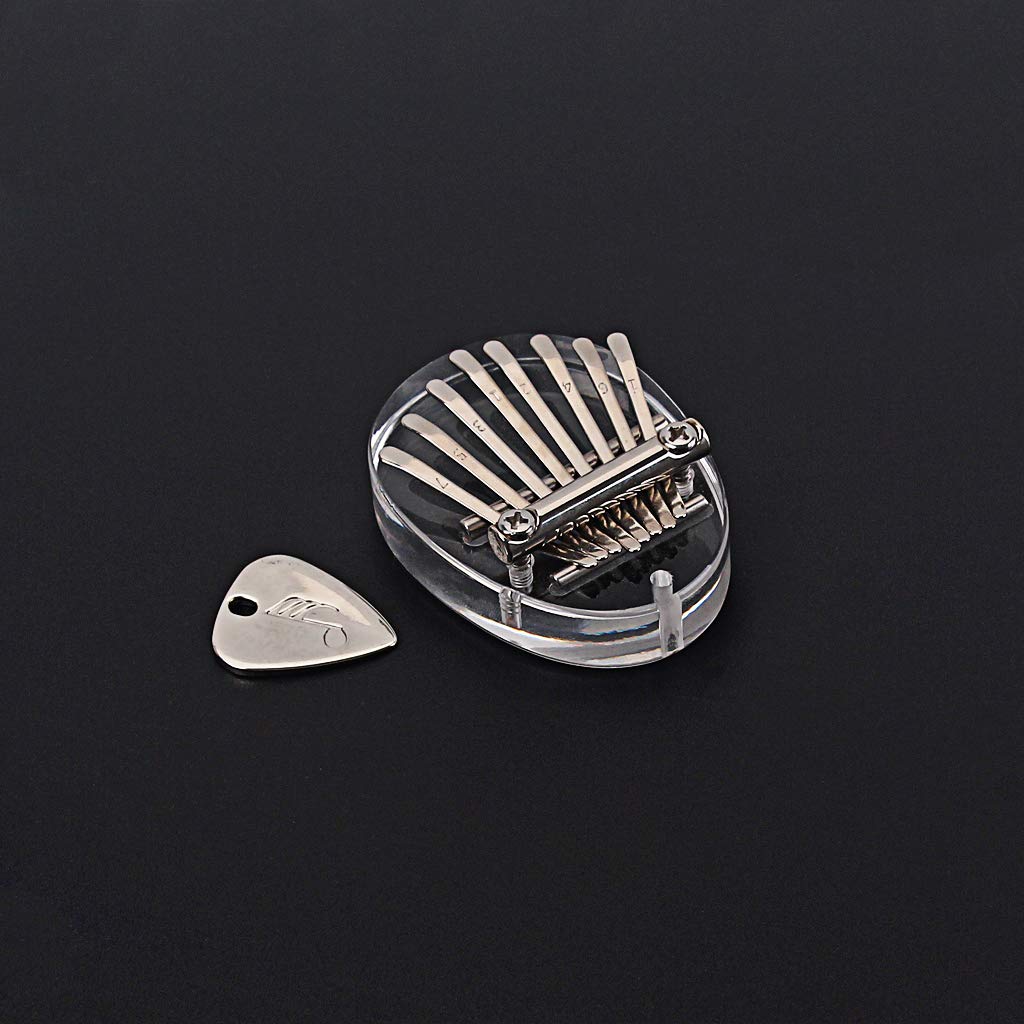 Alnicov 8 tasti Kalimba Thumb Piano, mini strumento musicale per pianoforte con dita in acrilico trasparente adatto per principianti Bambini Adulti Professionisti