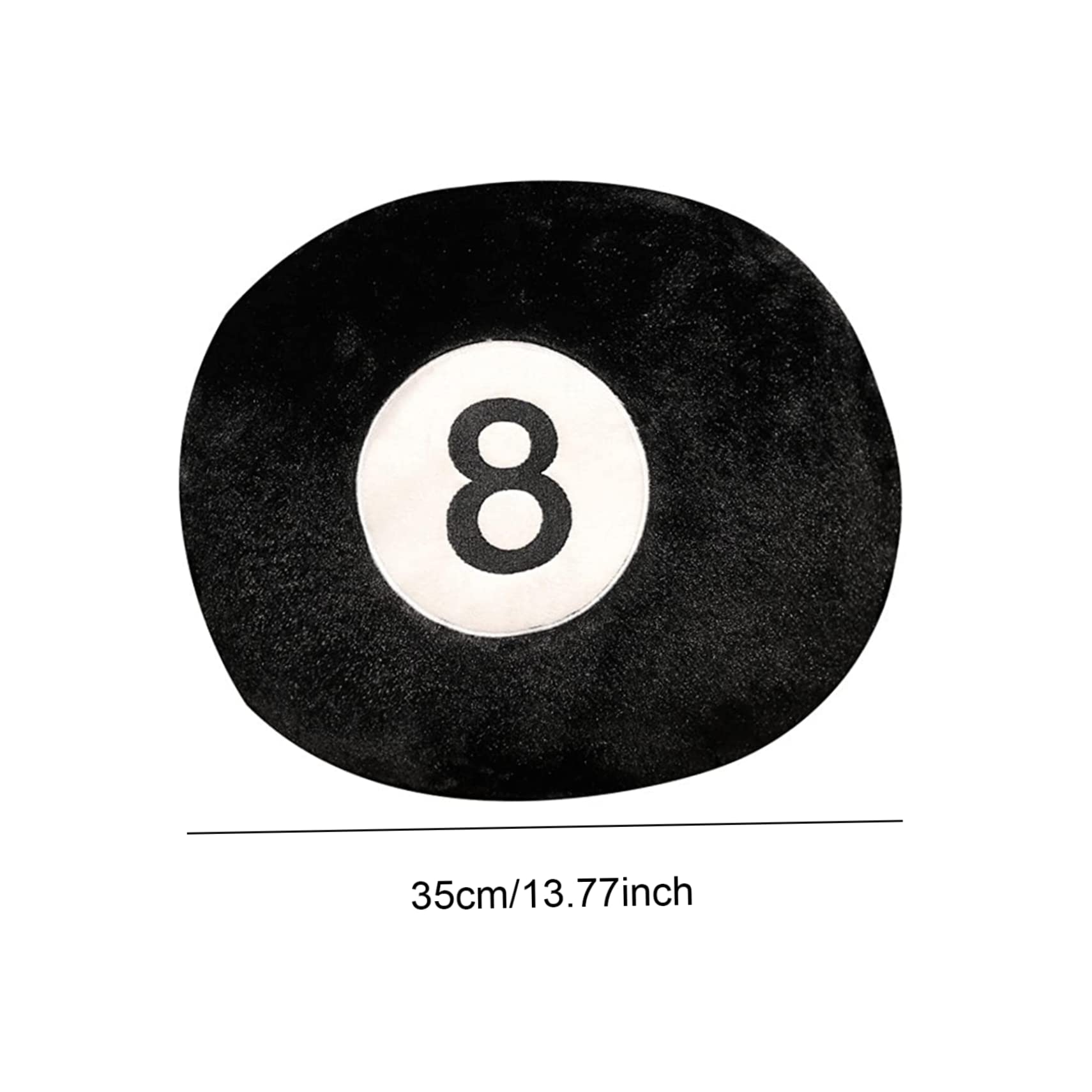 Weddflower 8 Ball Kussen Zwart Biljart Biljart 8 Ball Pluche Kussen Rond Gevuld Sofa Sierkussen voor Home Decor 35cm