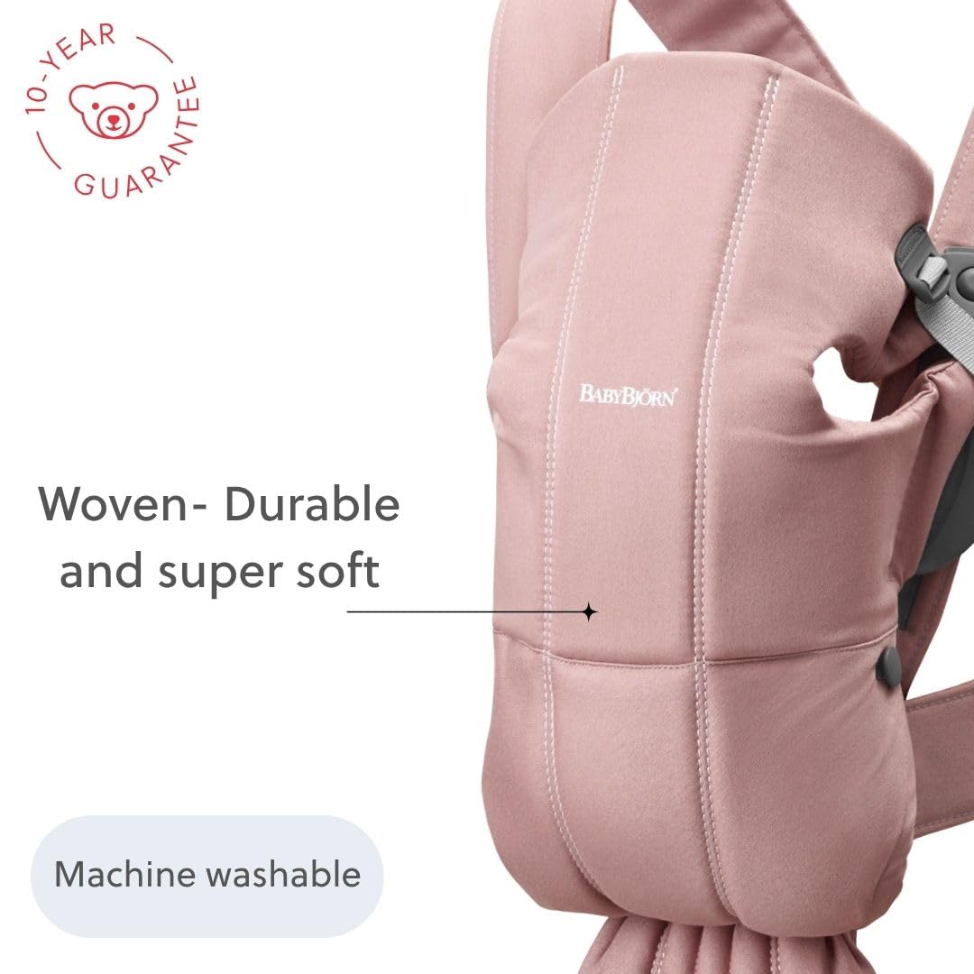 Amazon.com: BabyBjörn Baby Carrier Mini, Dusty Pink, Woven