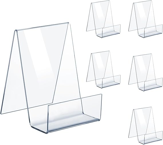 6 Pack Display Stand with Ledge, Acrylic Book Display Stand
