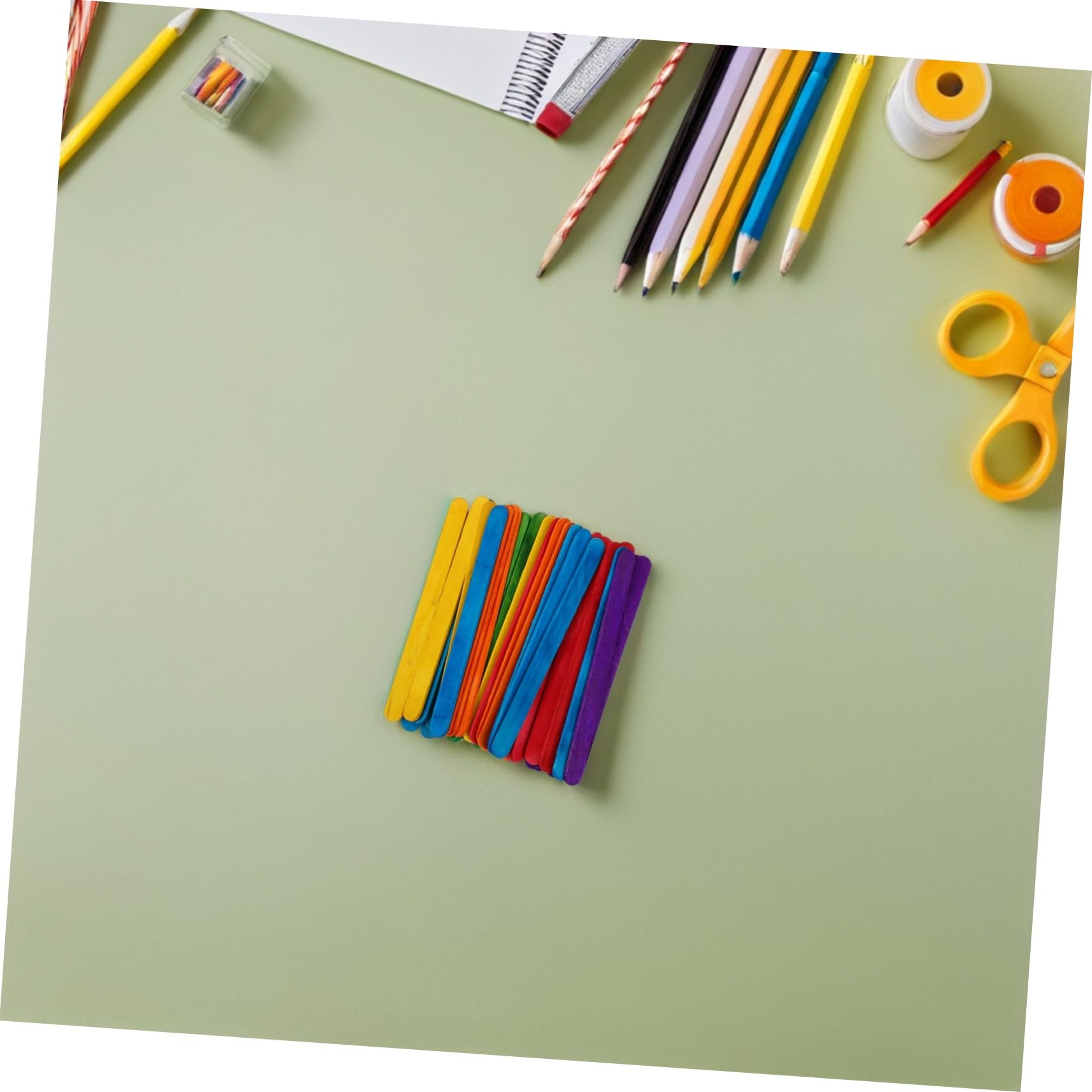 Tofficu 500 Palitos de Madera para Manualidades, Materiales de Arte Aula, 114x10x2 Mm, Reutilizables, Seguros para Niños