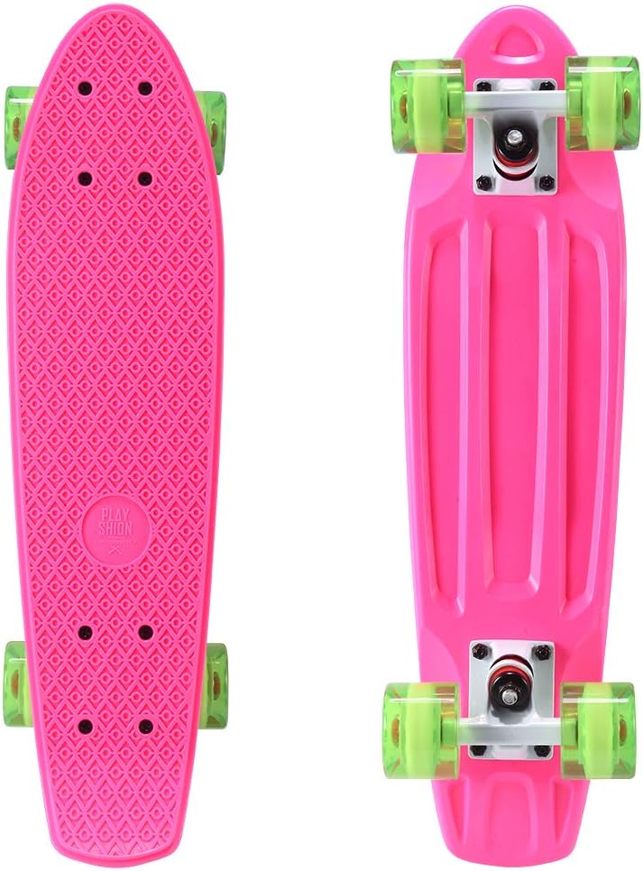 Playshion Complete 22'' Mini Cruiser Skateboard for Beginner with Sturdy Deck
