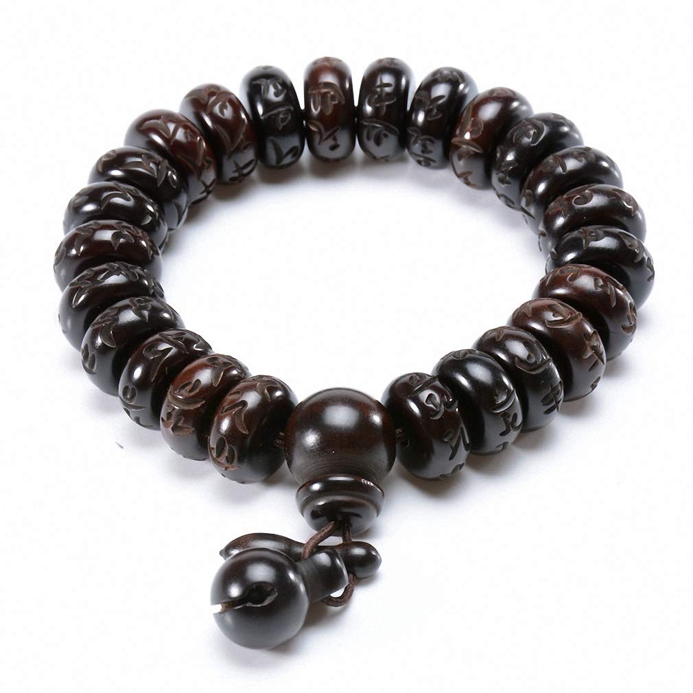 Tibetan Buddhist Mala Buddha Bracelet Natural Wood Bead Bracelet Om Meditation Yoga Prayer Bracelets