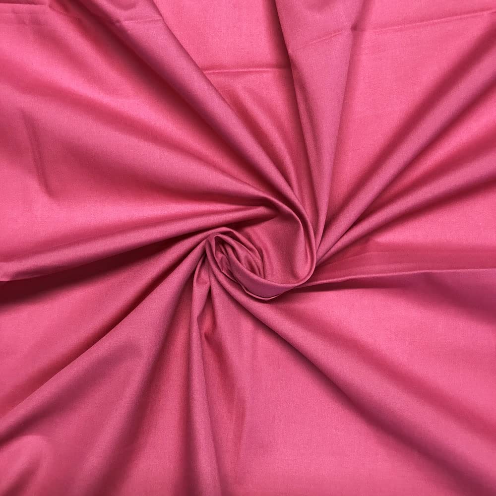 Plain Polycotton Fabric 60+ Colours Poly Cotton Dress Craft Sold Per Meter (Bright Rose 9)