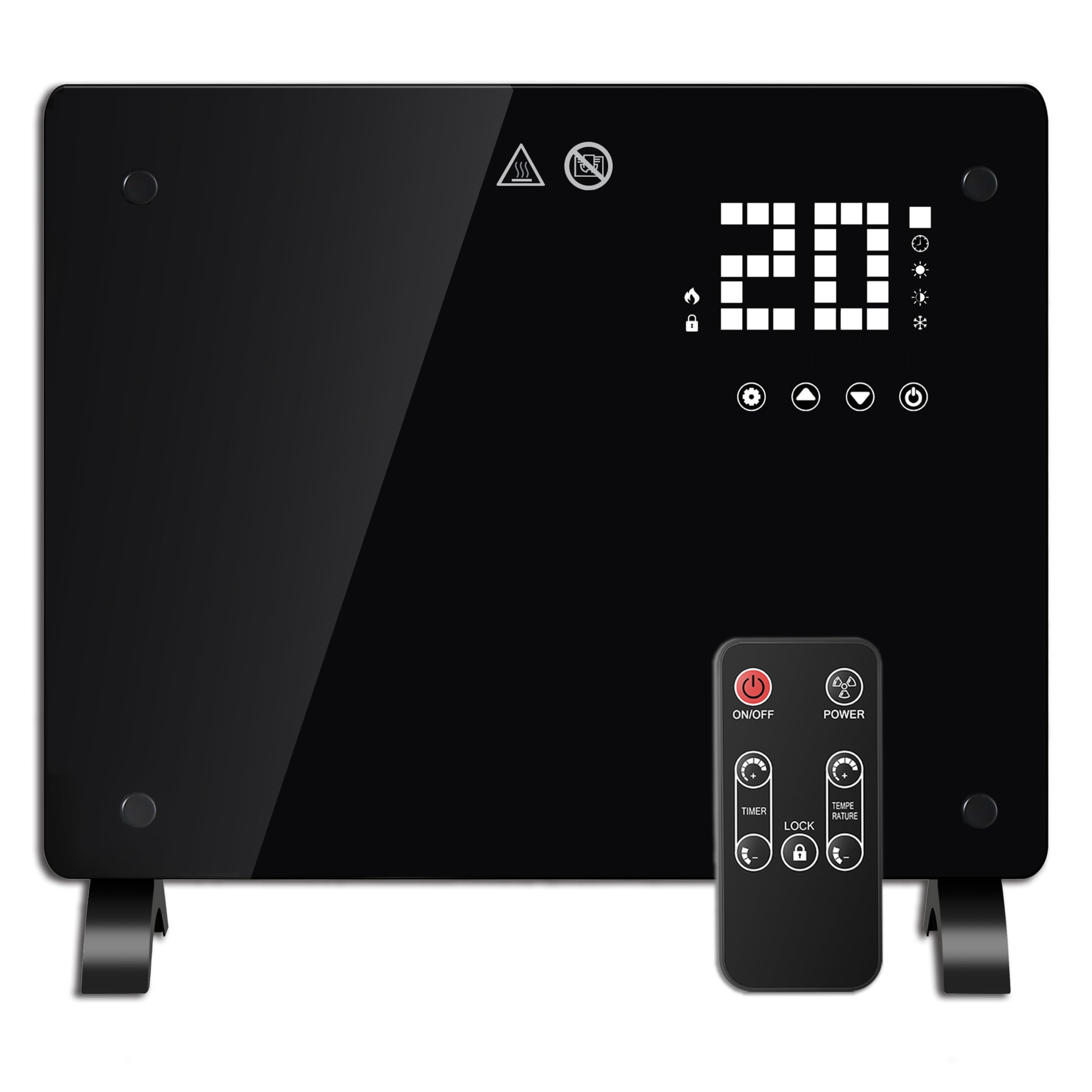 Sponsored Ad – 1000W Small Convector Heater, Ultra-thin Wall-mounted or Freestanding, Remote Controlled, 24H Timer Black Glass Panel