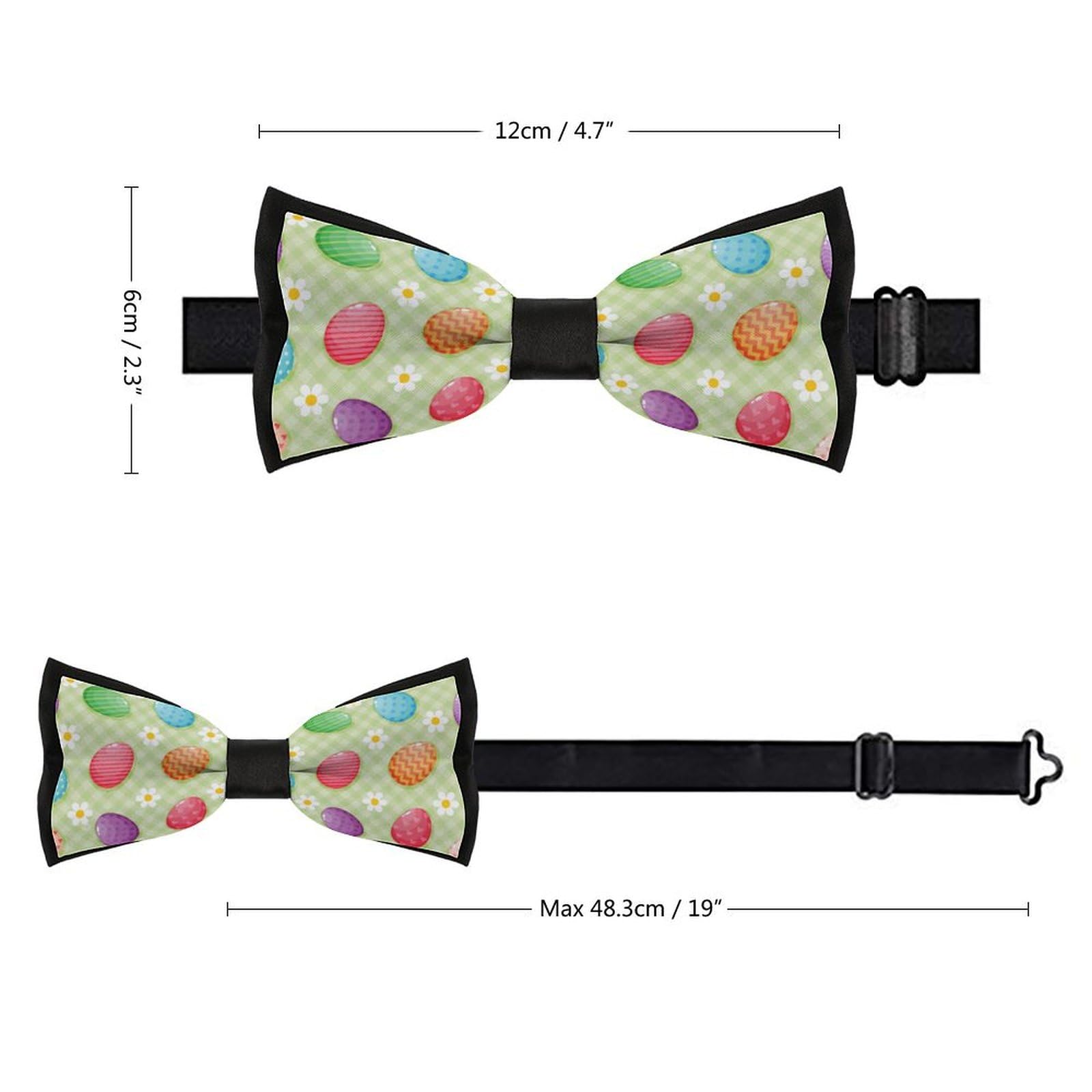 GoasNei Happy Easter Colorful Easter Eggs Bow Tie for Men Adjustable Necktie Funny Tie Neck Ties for Weddings Party