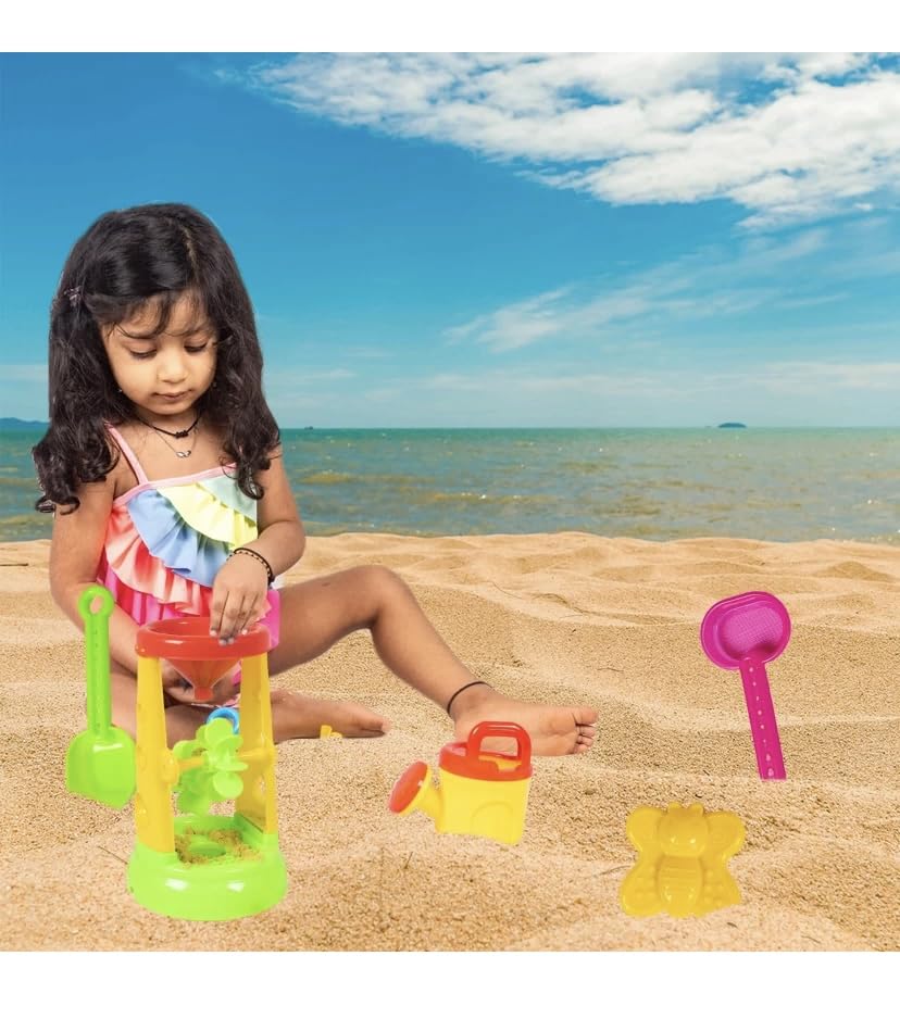 Image of Sand Toys | Beach Toy for Kids | Activity Playset Outdoor & Gardening | Castle Building Plastic Beach Toy Set | Toddlers Garden Tools | Gift for Kid | Sand Castle- Pack of 1