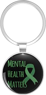 Mental Health Awareness Month Australia Stainless Steel Keychain with Ring Double Sided