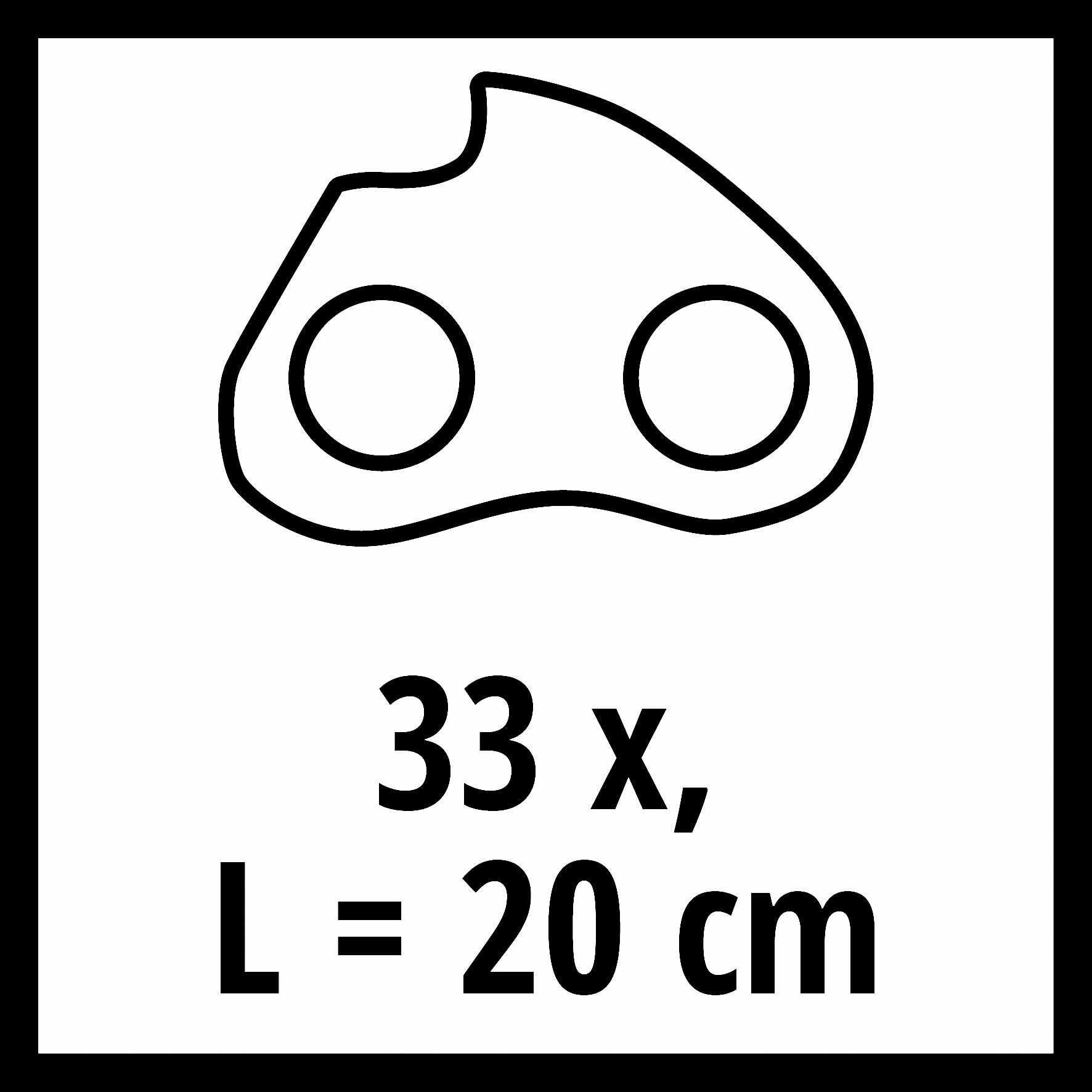 Einhell Original Replacement Chain 20 cm, 33 Drive Links, 3/8 Inch Chain Pitch, Suitable for GC-EC 7520 T and GC-HC 90/2046 T - Image 2