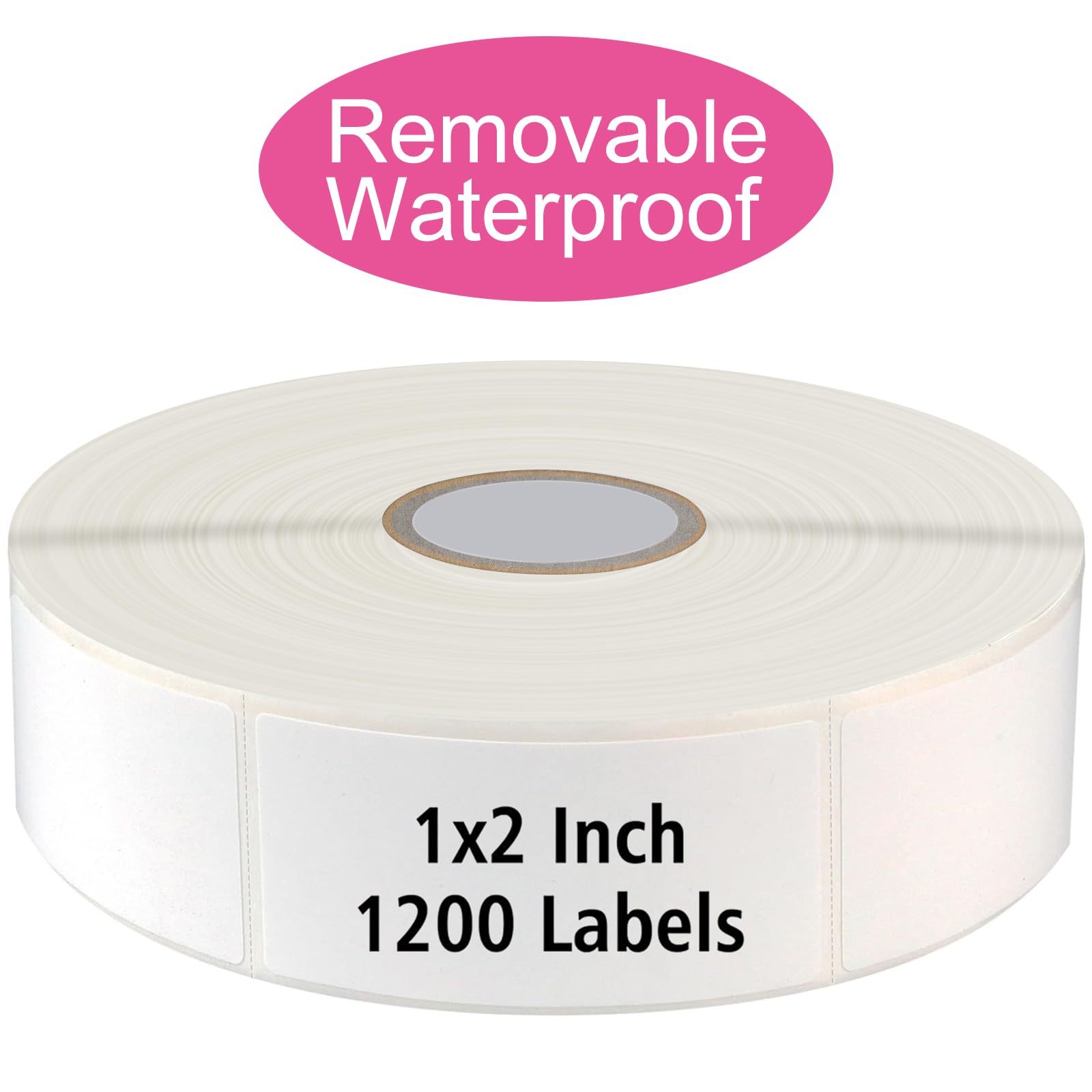 1200 Blank Removable Freezer Labels Water Oil Resistant with Perforation Line for Easy Distribution and Use,Apply Food containers Jars,and Kitchen Pantry Organization (1 "x 2")