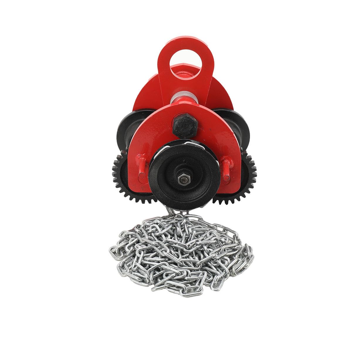 Carrito de 2000 kg para elevación de mercancías, carretilla manual con cadenas de 3 m, rango de brida 80 ~ 168 mm (2 tonos)