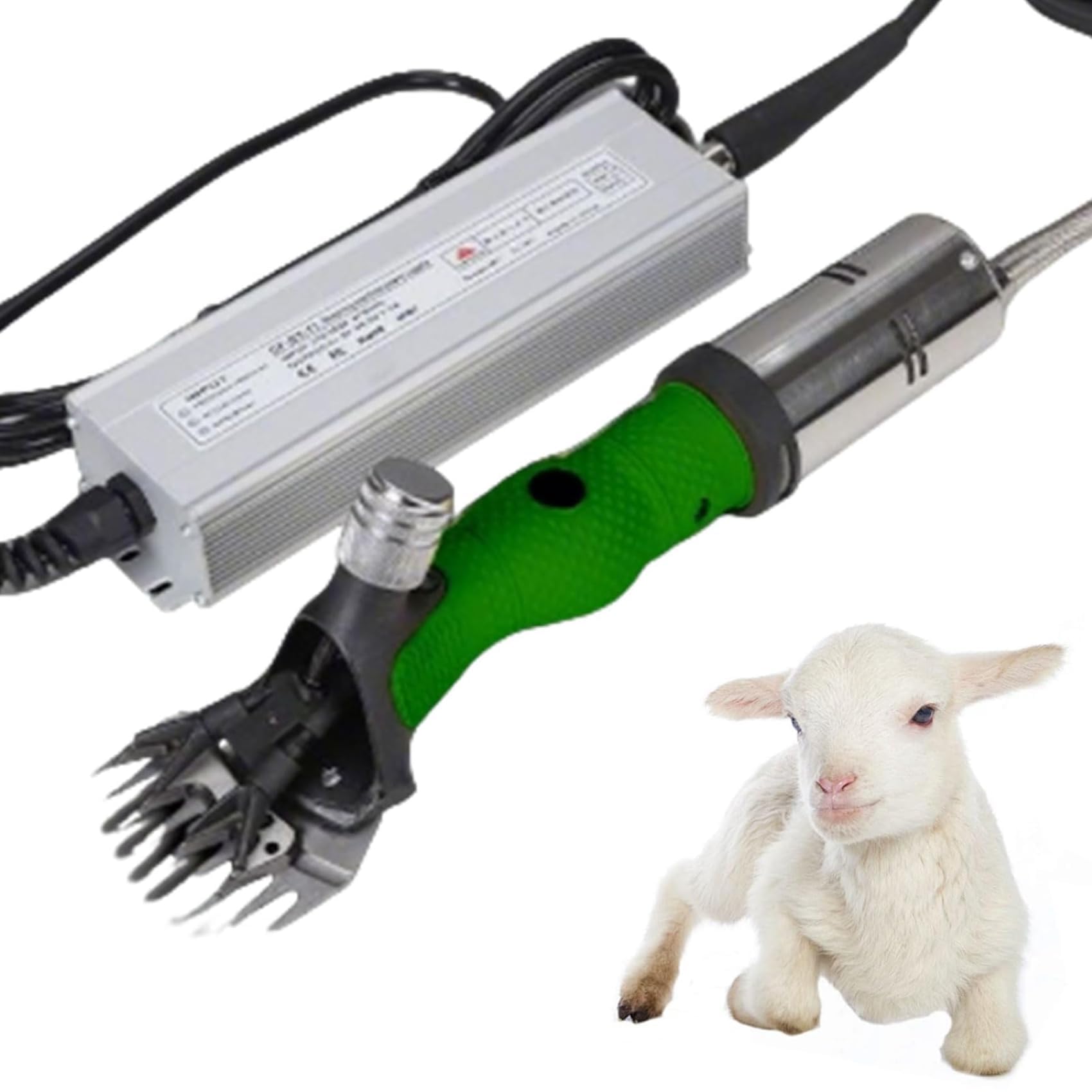Tosatrice Elettrica Per Pecore 1300W, 3700RPM Tosatrice Per Bestiame Con Motore In Rame, Velocità Variabile, Macchina Da Tosatura 13 Denti Per Pecore Capre Uso Agricolo green