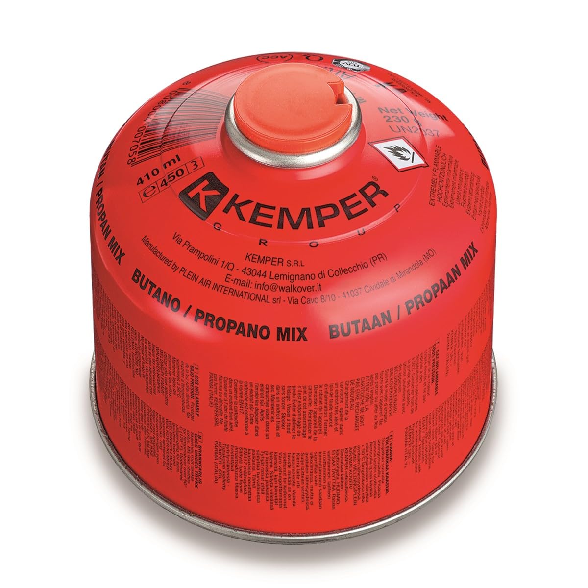 KEMPER Cartouche de gaz 230g Propane/Butane 7/16" Réchaud camping Résistant basses températures EN417