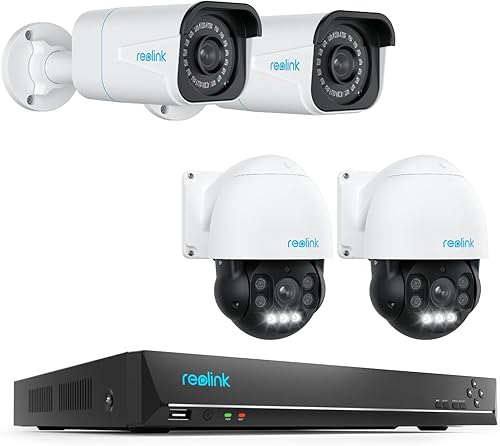 REOLINK Paquete de grabadora de video en red 4K de 16 canales con 2 cámaras de seguridad REOLINK para exteriores, sistema 4K RLC-810A, 2X REOLINK 4K