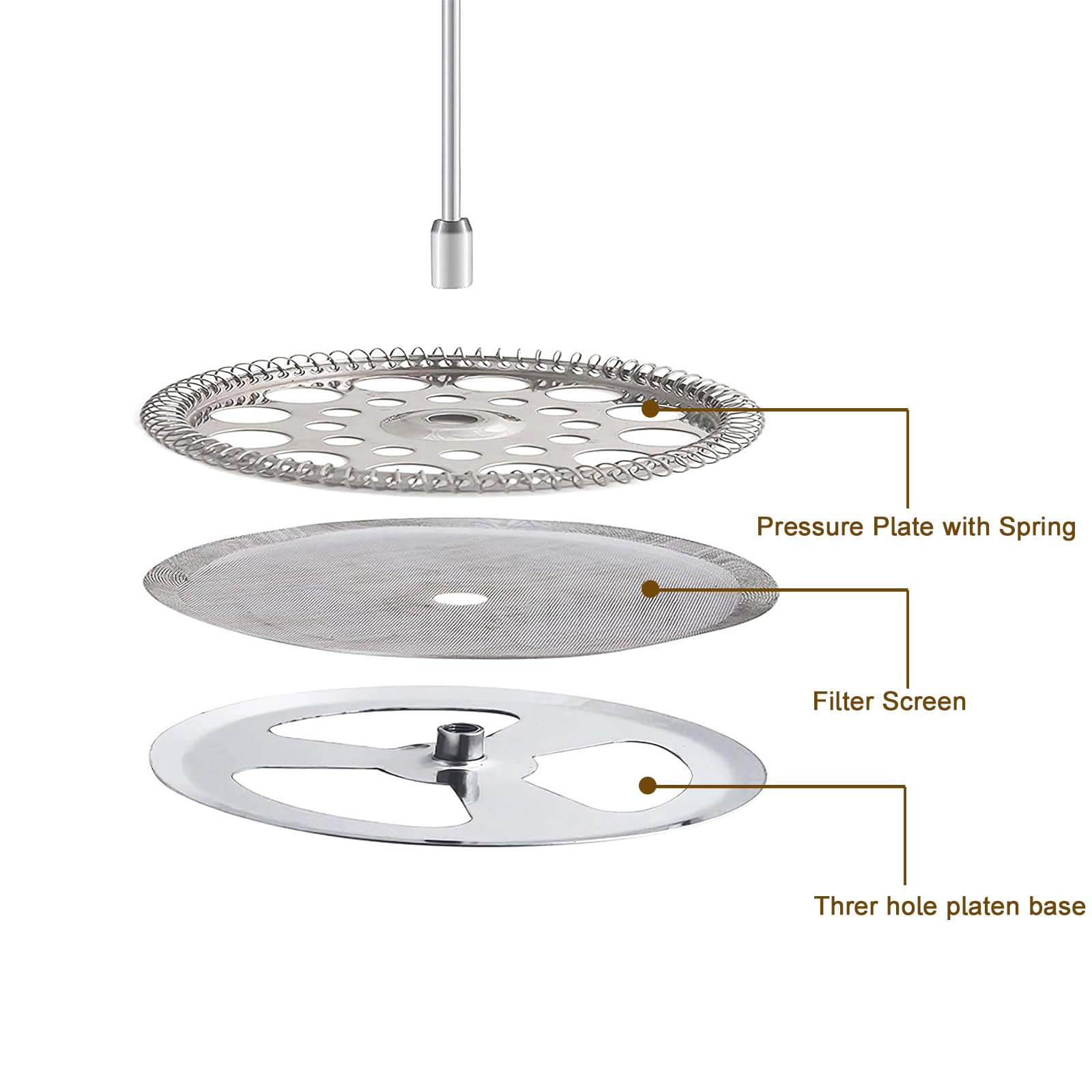 Cafetière En Acier Inoxydable, Cafetière Isolée à Double Paroi De 350 Ml 3 Tasses Cafetiere Portable Thermocamping Avec Filtre A 3 Niveaux Et Cuillere 2 En 1 Presse A Cafe Pour Les Voyages De Bure