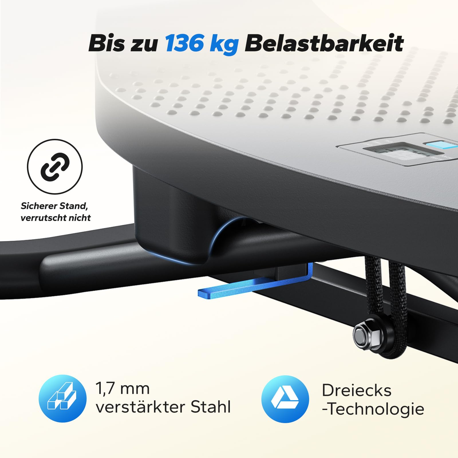 MERACH Twist Board mit Display, Seitlich Balance Board mit 2 Widerstandsbändern, bis 136KG, für seitliche Bewegung, Rehabilitation & Koordination, Home Gym, Anfänger