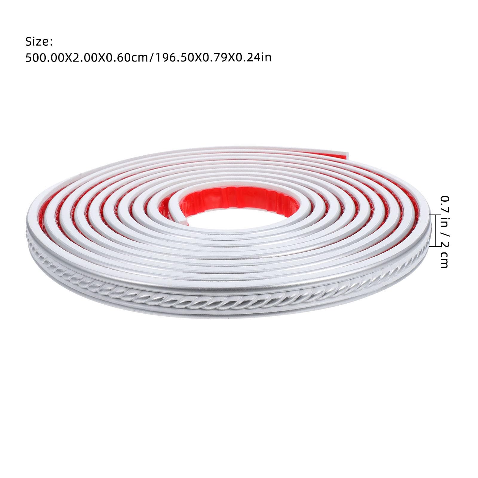 Moldura Autoadhesiva Flexible de Pvc Plata de 2cm para Techos
