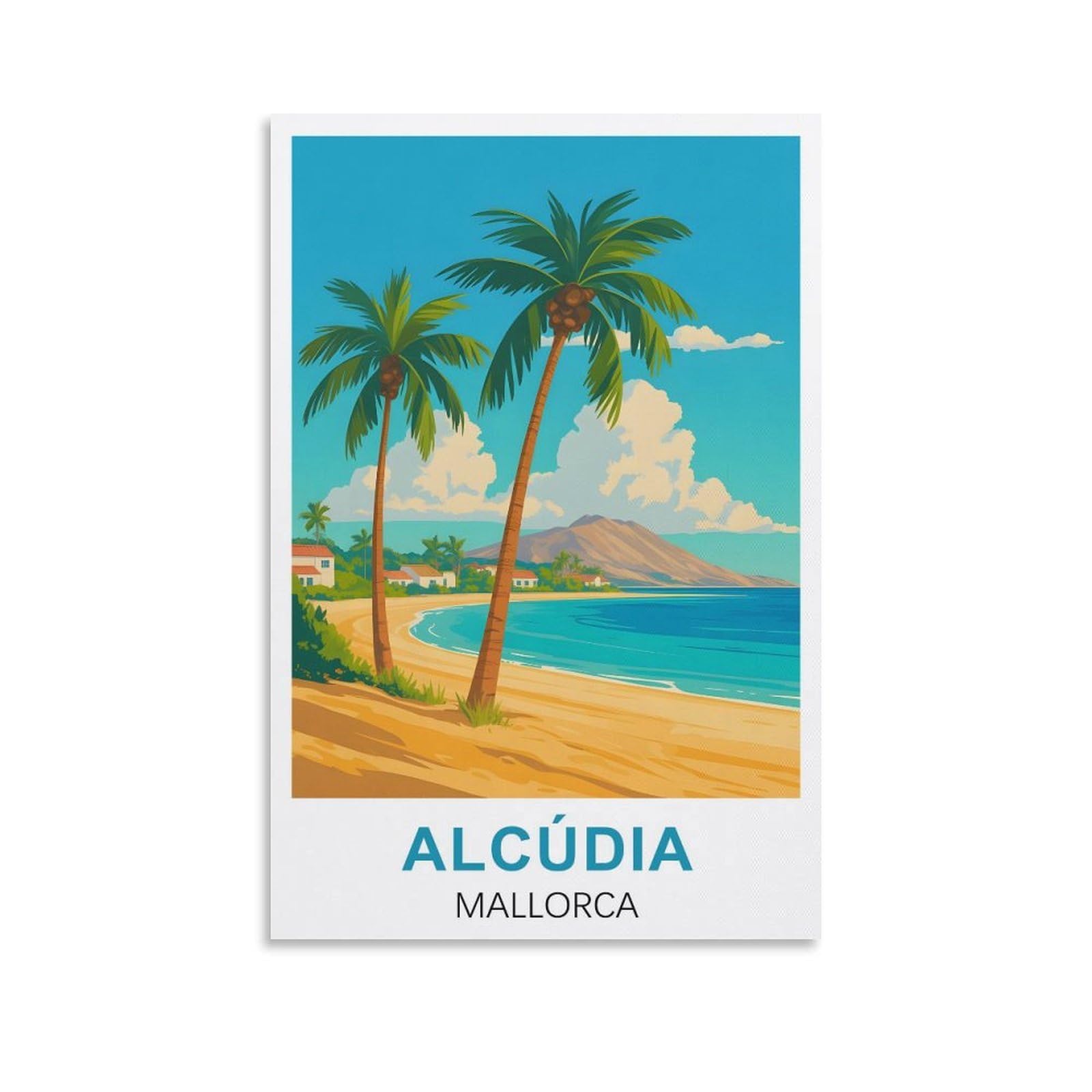 EZMLFA DIY 5D Diamond Painting Kits for Adults,Alcudia Mallorca DIY Diamond Art Kits Gem Painting Crafts for Home Wall Decor 40x50cm