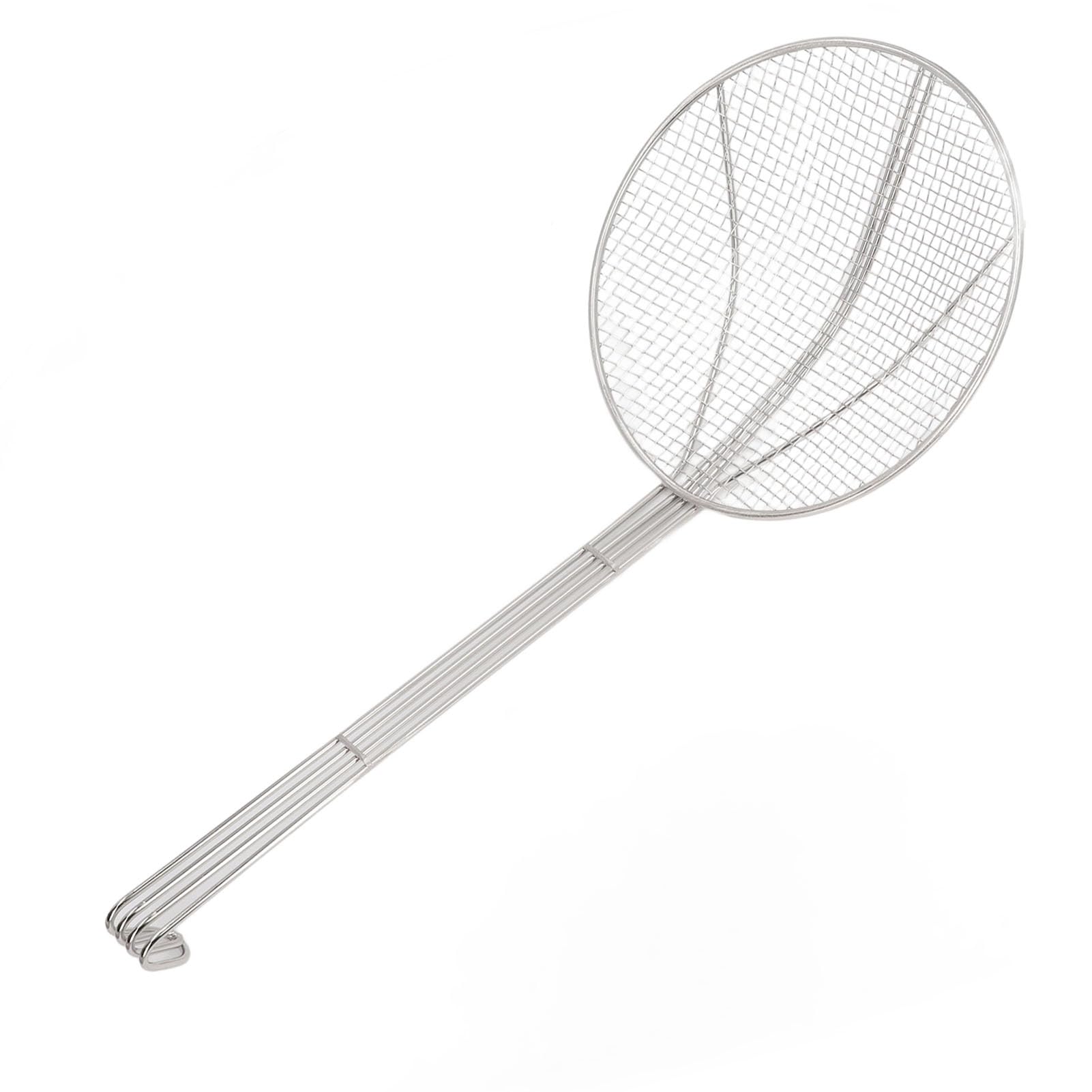 Cuchara espumadera con mango largo de acero inoxidable, colador de alambre de malla fina, cucharón con gancho para cocinar y freír, utensilios de cocina (24CM)