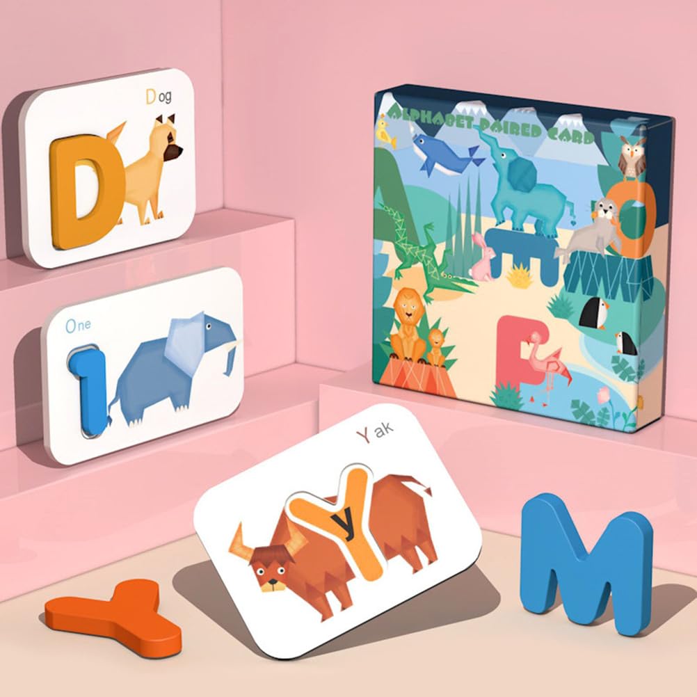 Alphabet- und Zahlenzuordnungsspiel, Holzbuchstaben- und Zahlkarten