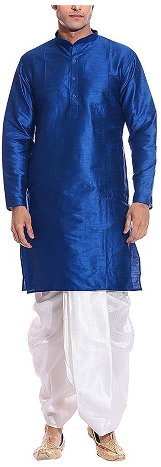 Kurta Dhoti de mezcla de seda conjunto para invitados a bodas religiosas 4