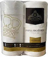 Papel Higiênico Rolão Folha Dupla Excellence 8 Rolos Premium, Branquíssimo, Alta Absorção e Custo-Benefício