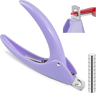 Acrylic Nail Cutter with Magnets Sizer, MORGLES Nail Clippers with Length Measurement for Salon Home Manicure, Purple