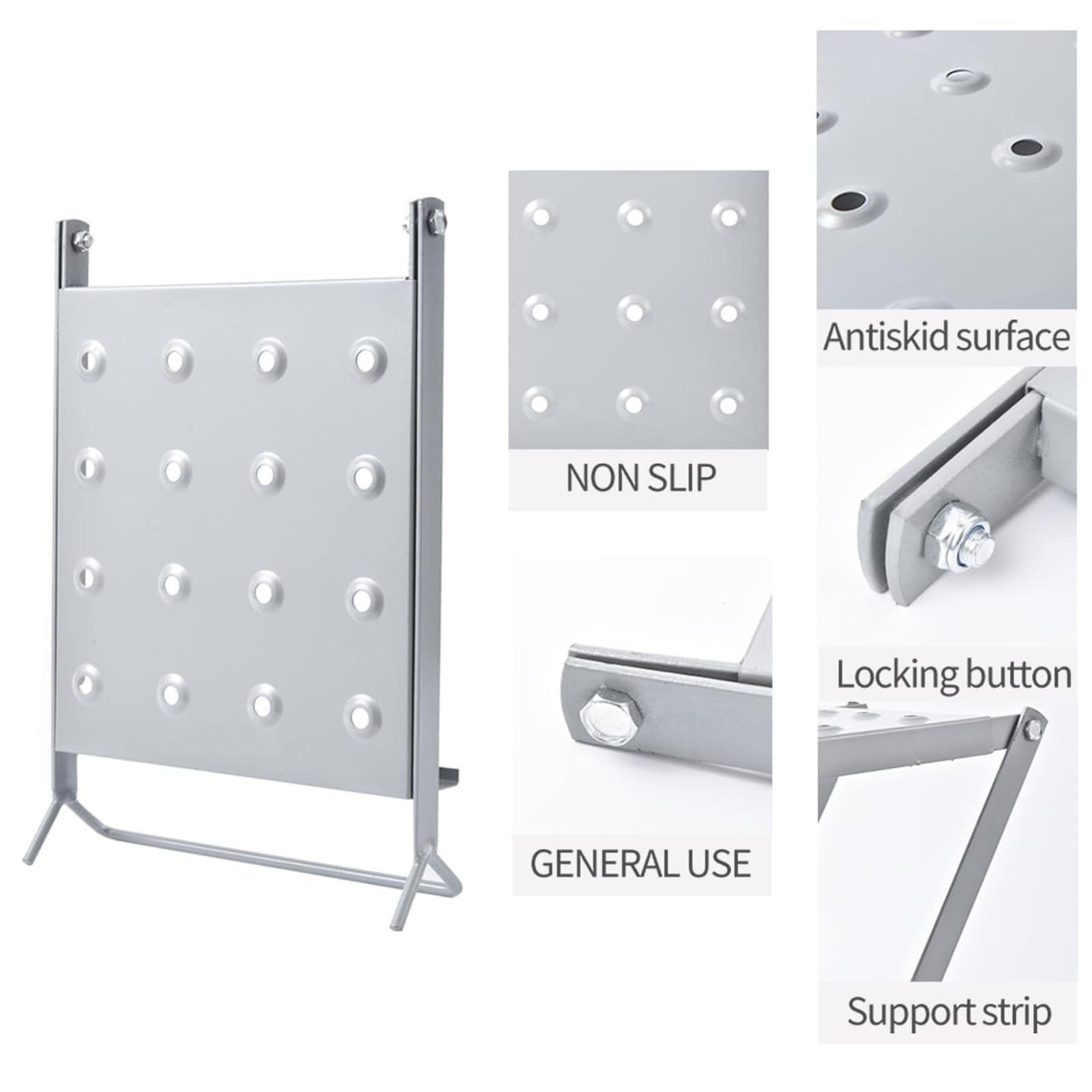 Plataforma de Escalera de soporte de trabajo metálico resistente | Accesorios para escalón de pie Para banco de trabajo con elevación, pintores, proyectos para el hogar, labores y bomberos