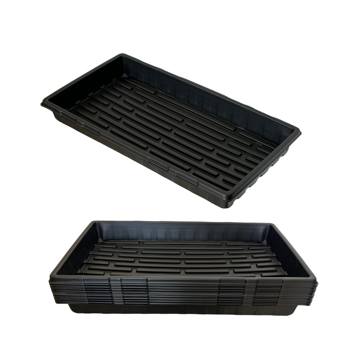 1020 Bandejas Microgreens Bandeja de semillas para vivero de jardín, bandejas de cultivo de microvegetales sin agujeros, paquete de 10